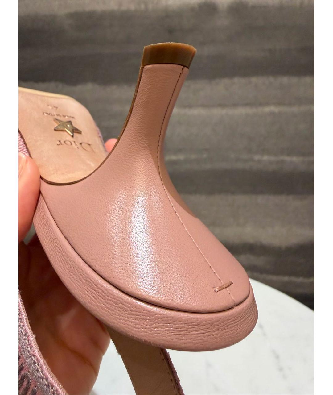 CHRISTIAN DIOR Розовые текстильные туфли, фото 8