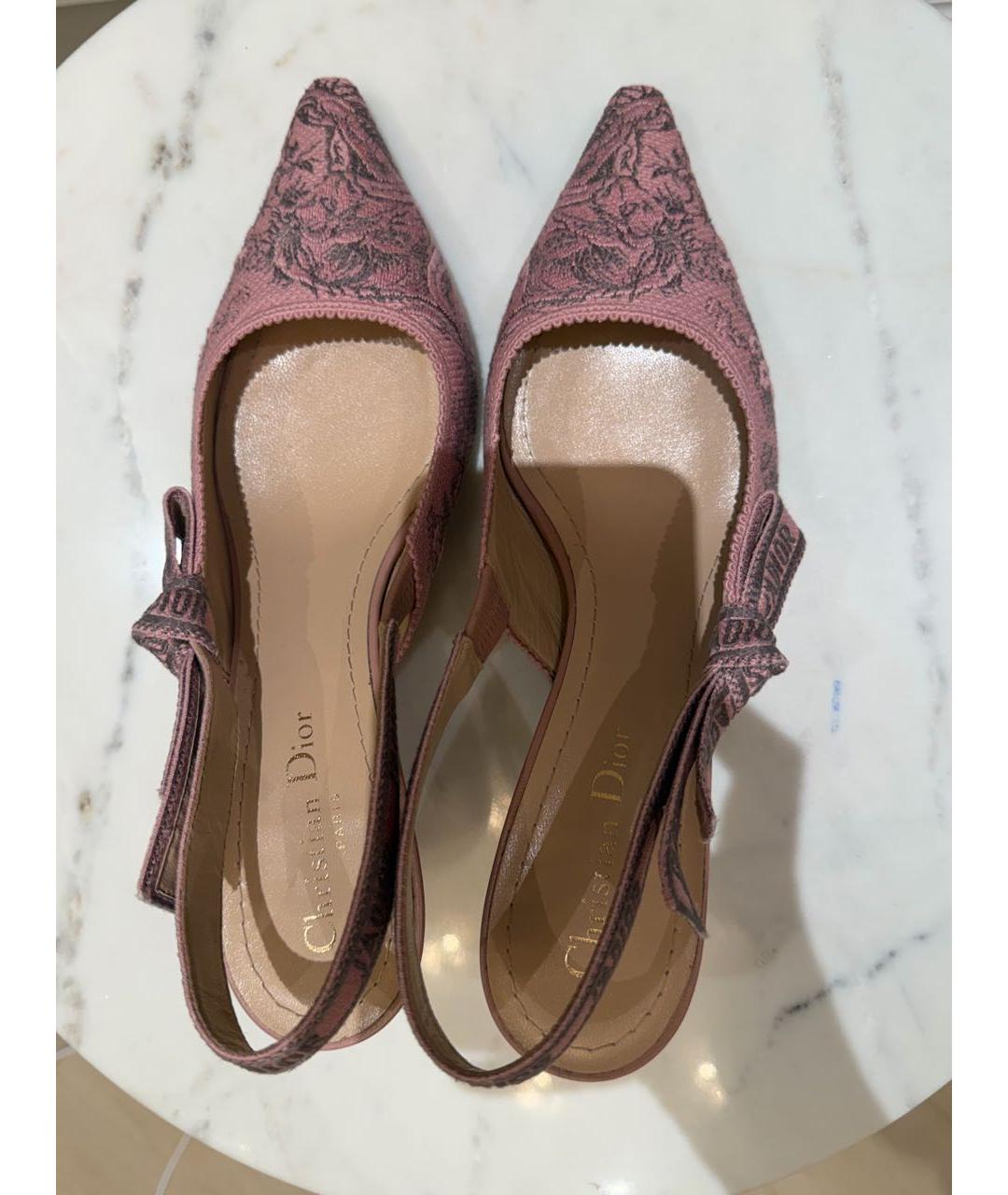 CHRISTIAN DIOR Розовые текстильные туфли, фото 3