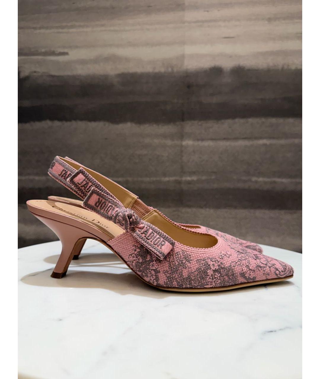 CHRISTIAN DIOR Розовые текстильные туфли, фото 9