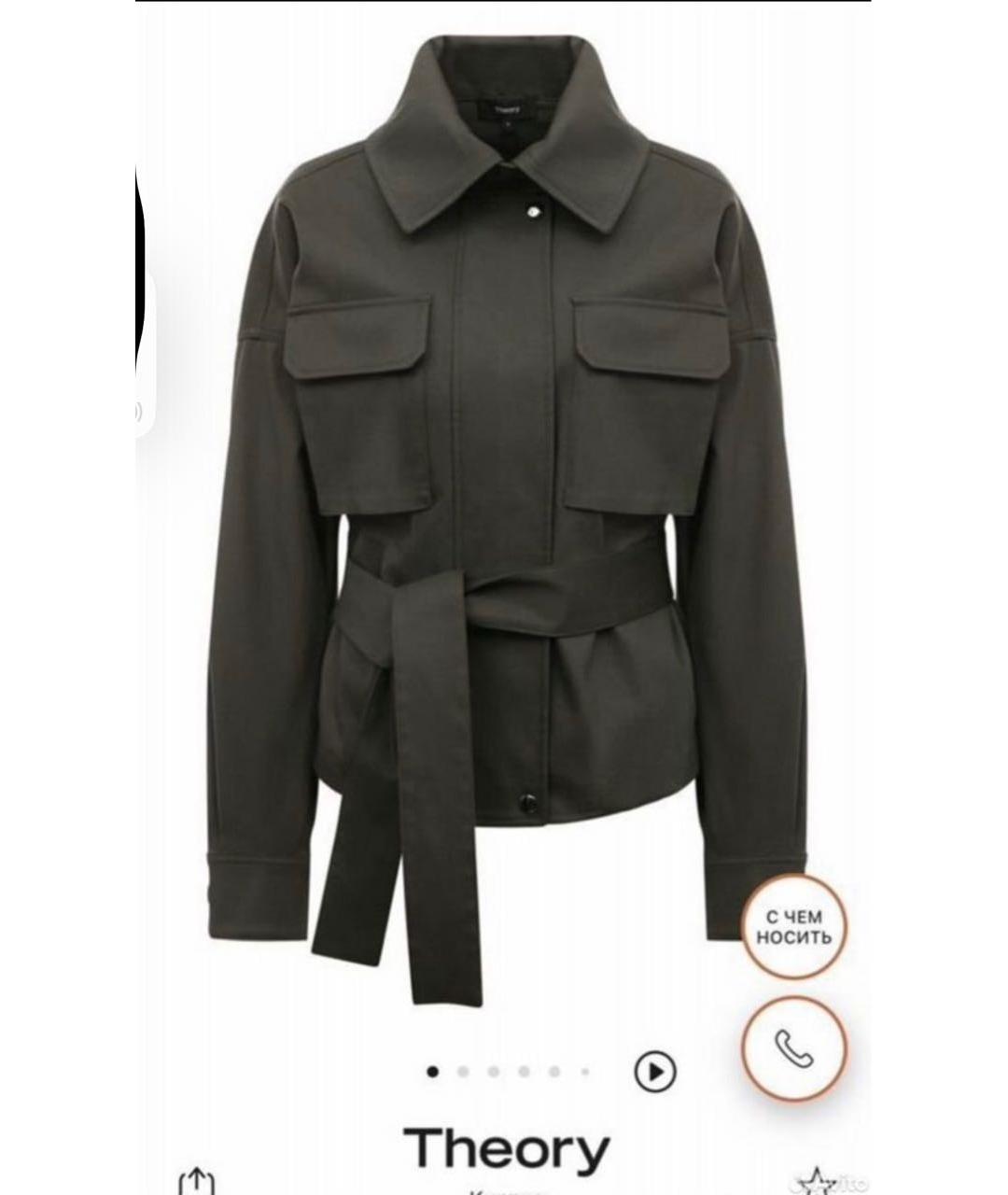 THEORY Хаки хлопковый тренч/плащ, фото 7