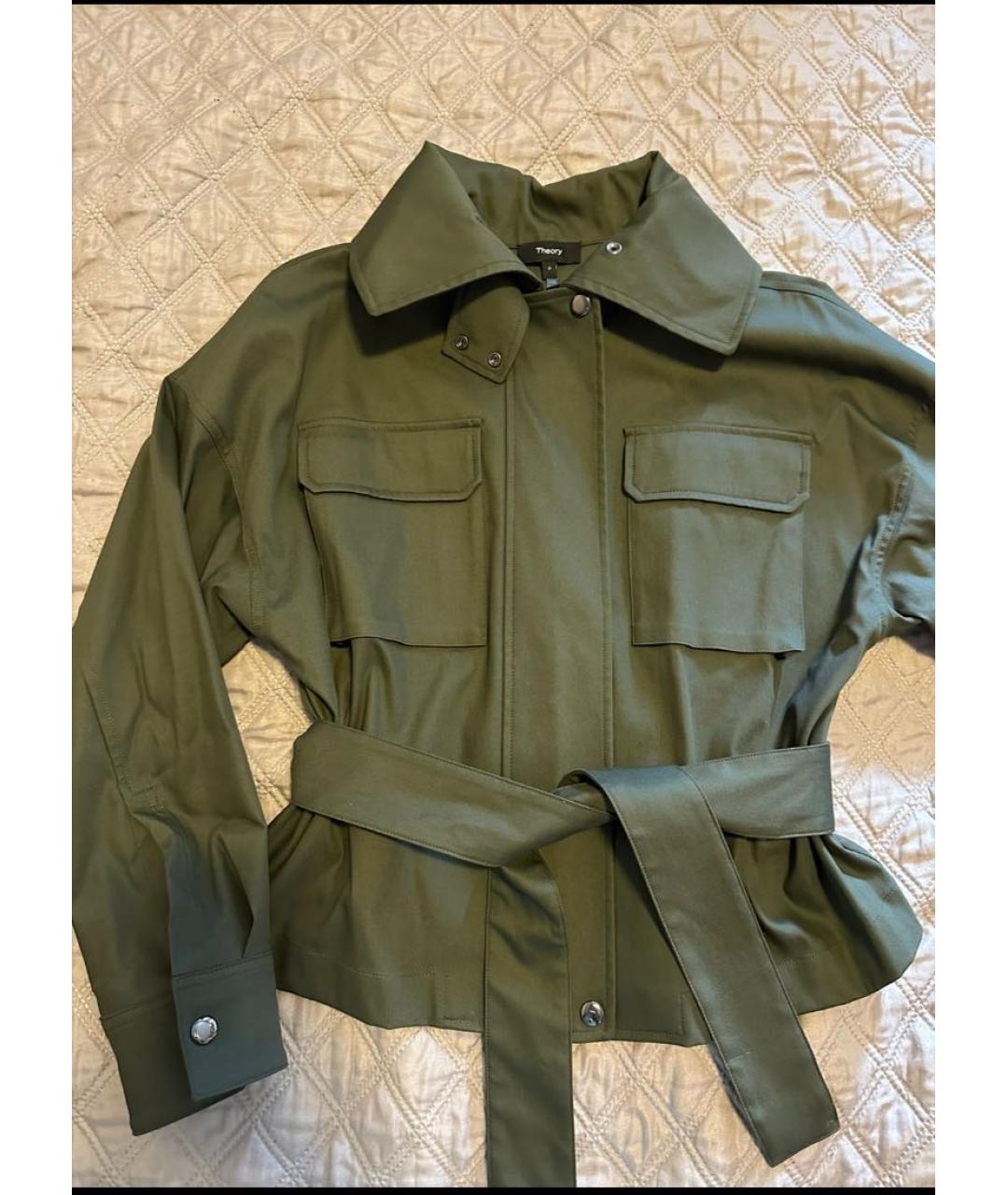 THEORY Хаки хлопковый тренч/плащ, фото 3