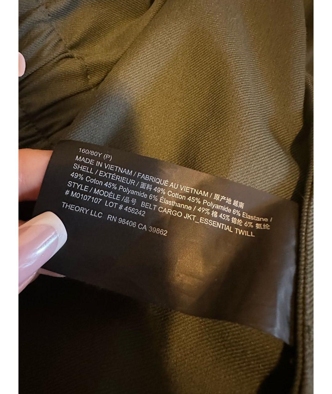 THEORY Хаки хлопковый тренч/плащ, фото 5