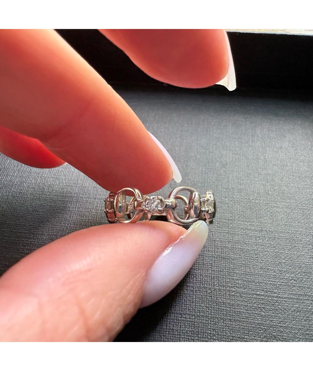 GUCCI Серебряное кольцо из белого золота, фото 2