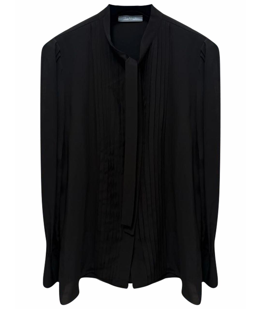 PRADA Черная шелковая блузы, фото 1