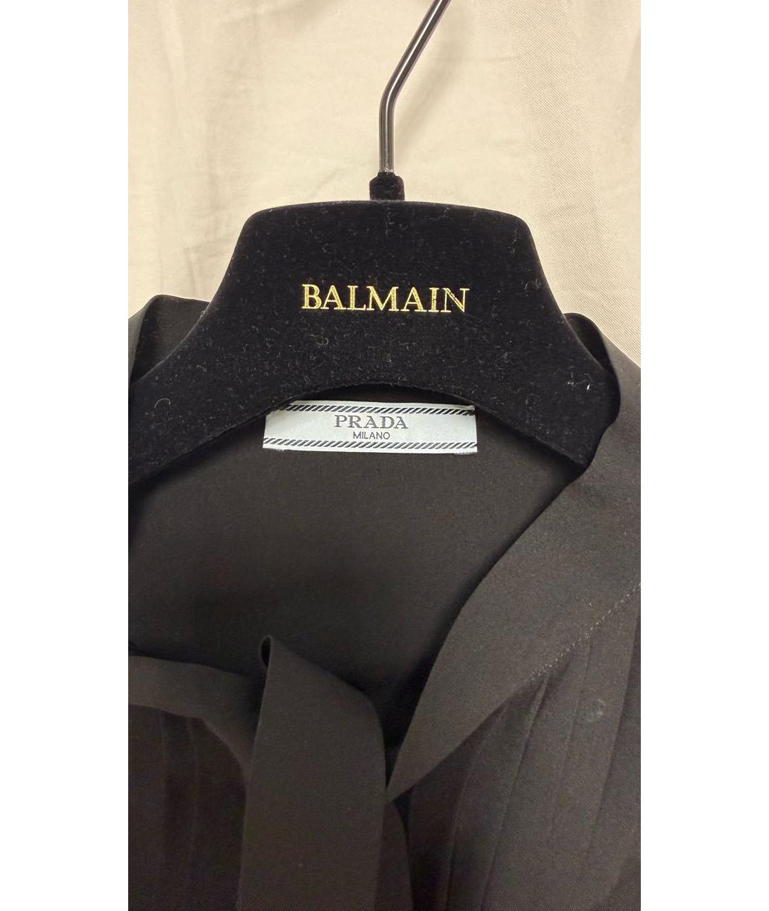 PRADA Черная шелковая блузы, фото 3