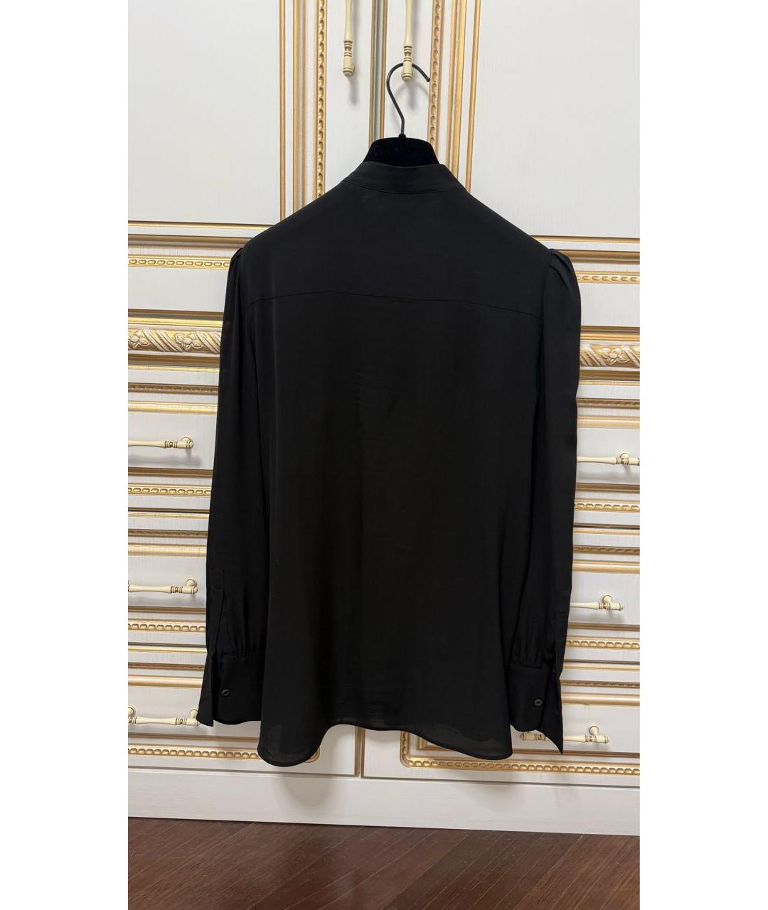 PRADA Черная шелковая блузы, фото 2