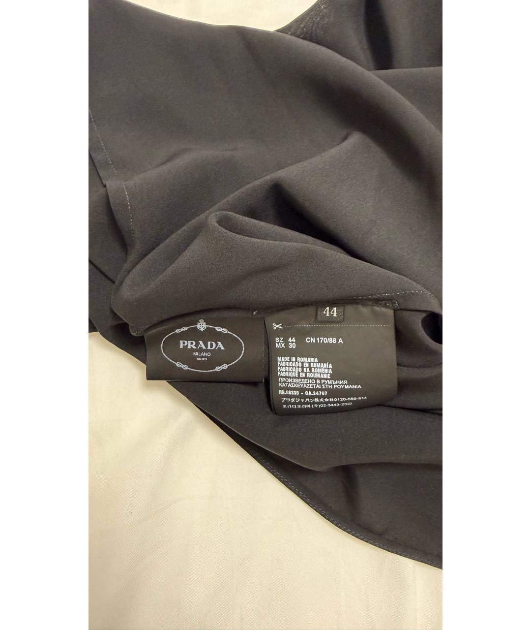 PRADA Черная шелковая блузы, фото 5