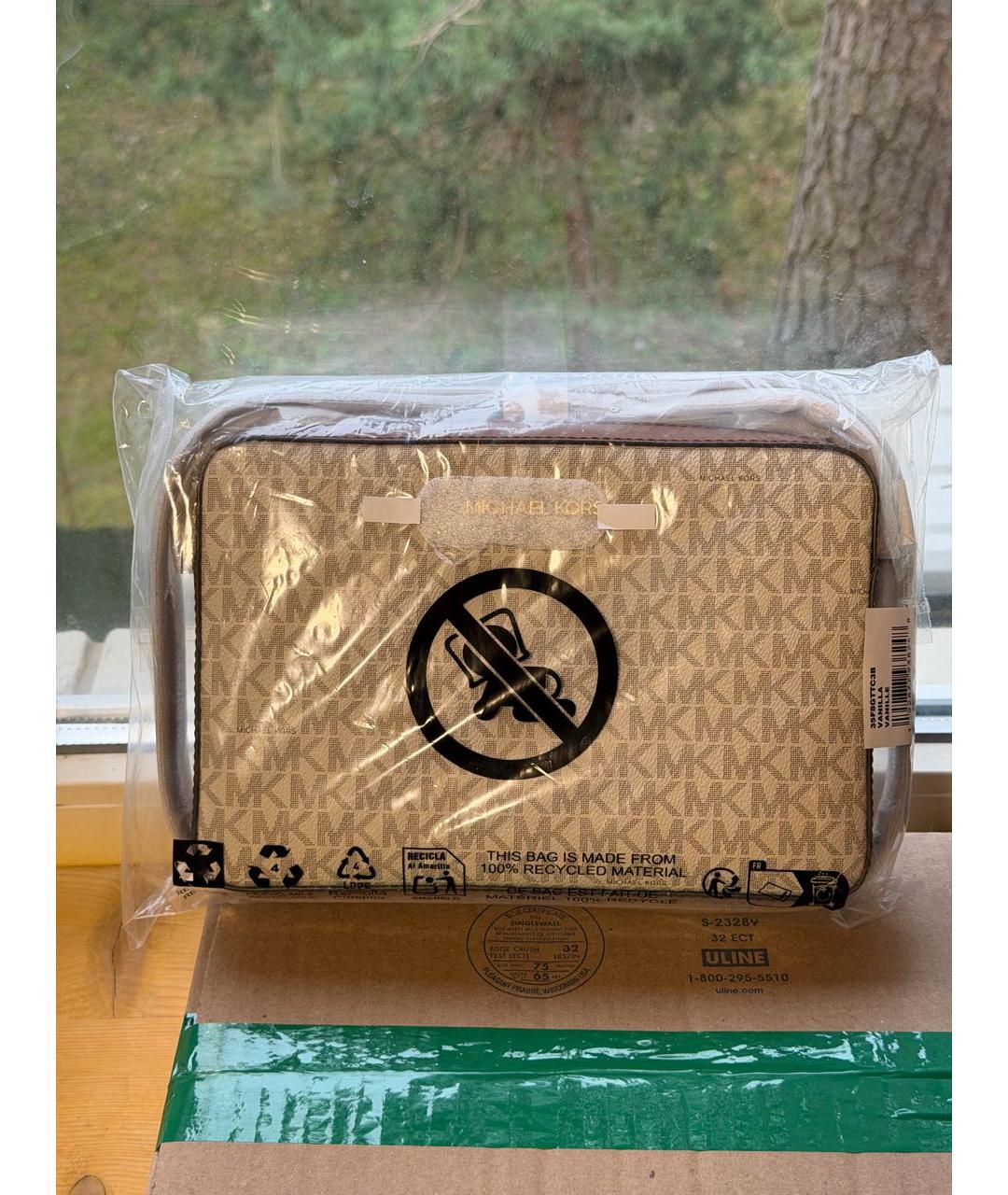 MICHAEL KORS Бежевая сумка через плечо, фото 4
