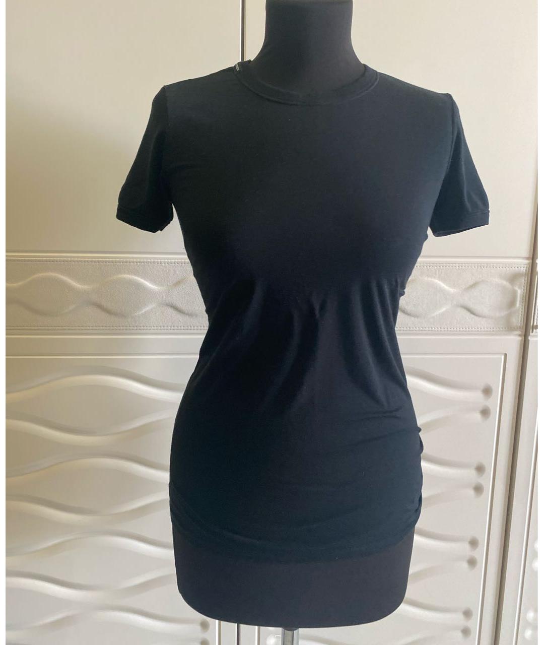 DOLCE&GABBANA Черная хлопковая футболка, фото 2