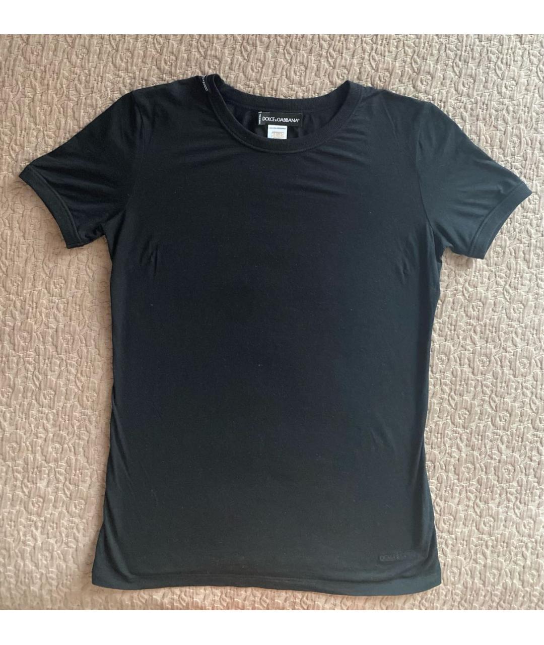 DOLCE&GABBANA Черная хлопковая футболка, фото 3