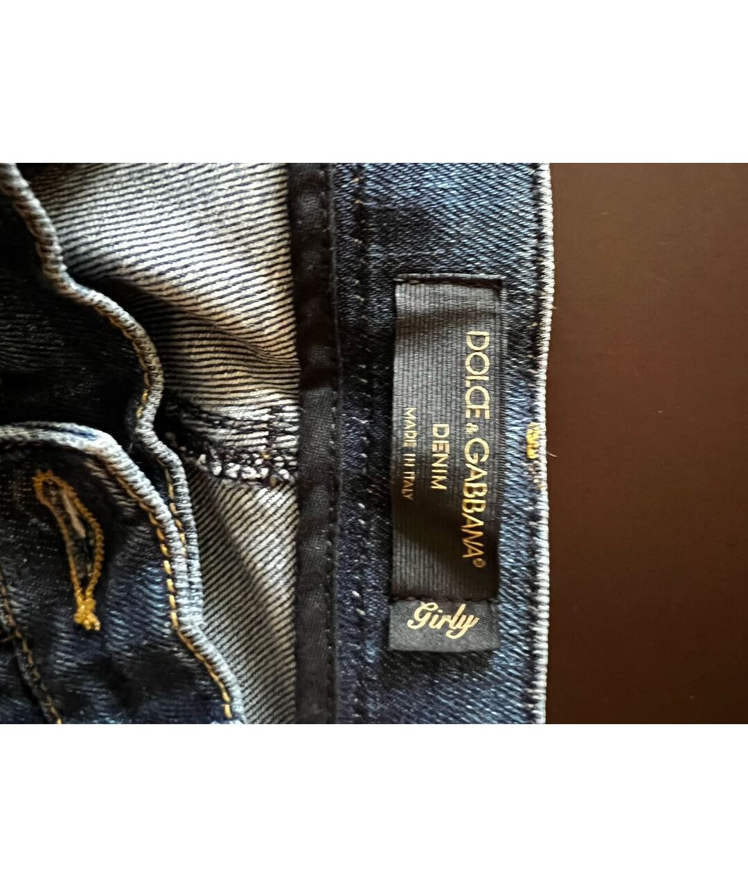 DOLCE&GABBANA Синие хлопко-эластановые прямые джинсы, фото 3