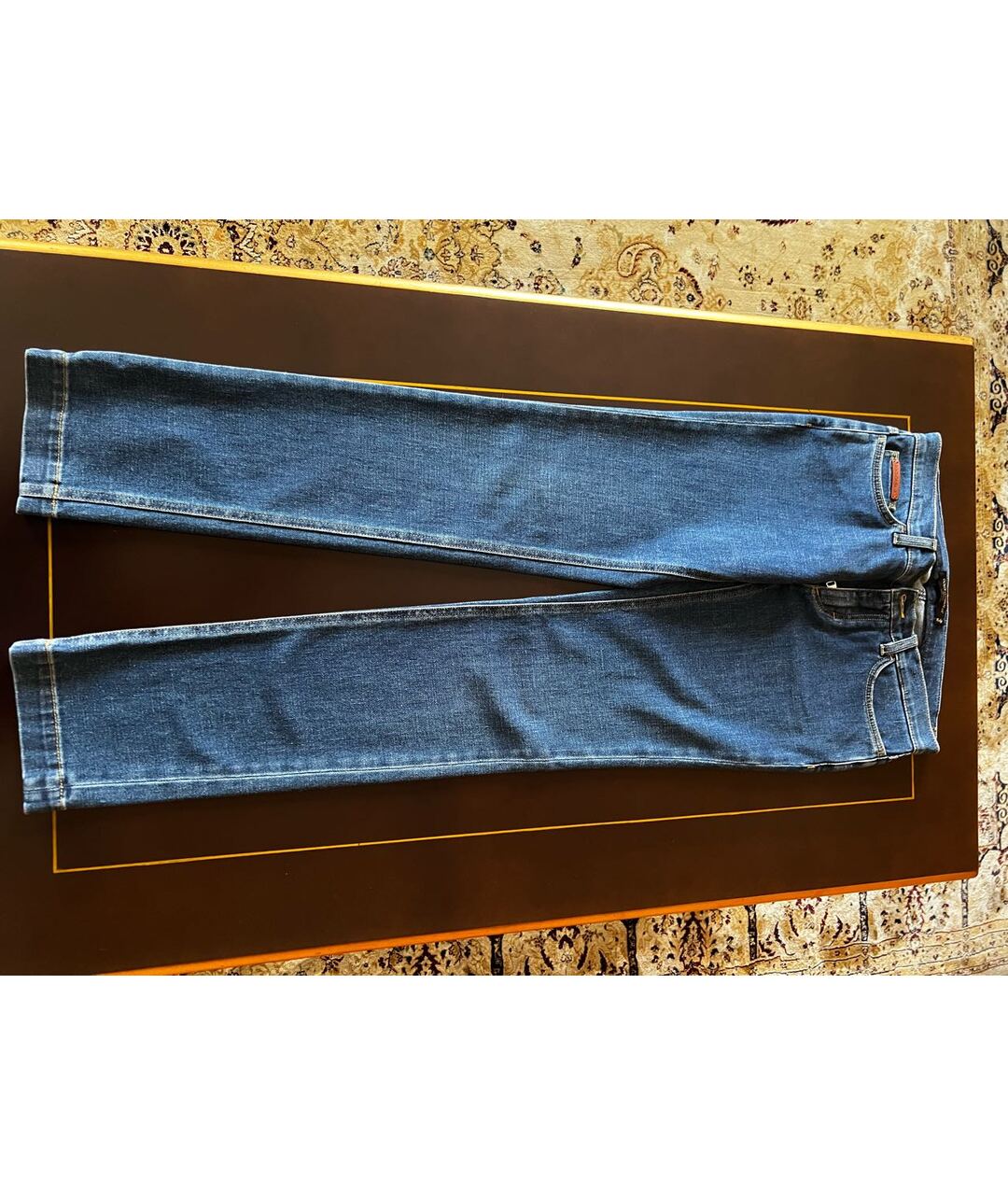 DOLCE&GABBANA Синие хлопко-эластановые прямые джинсы, фото 5