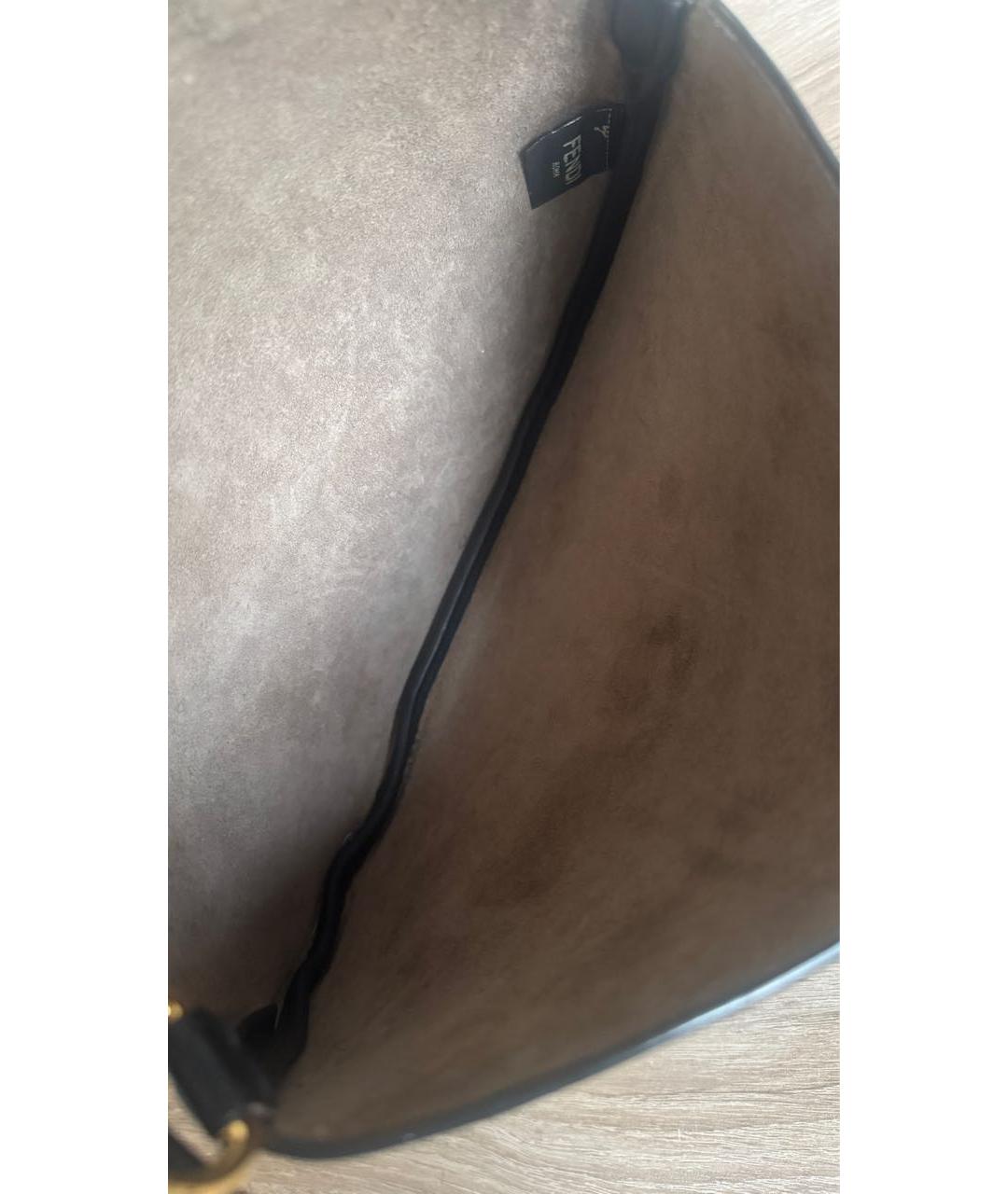 FENDI Черная кожаная сумка через плечо, фото 7