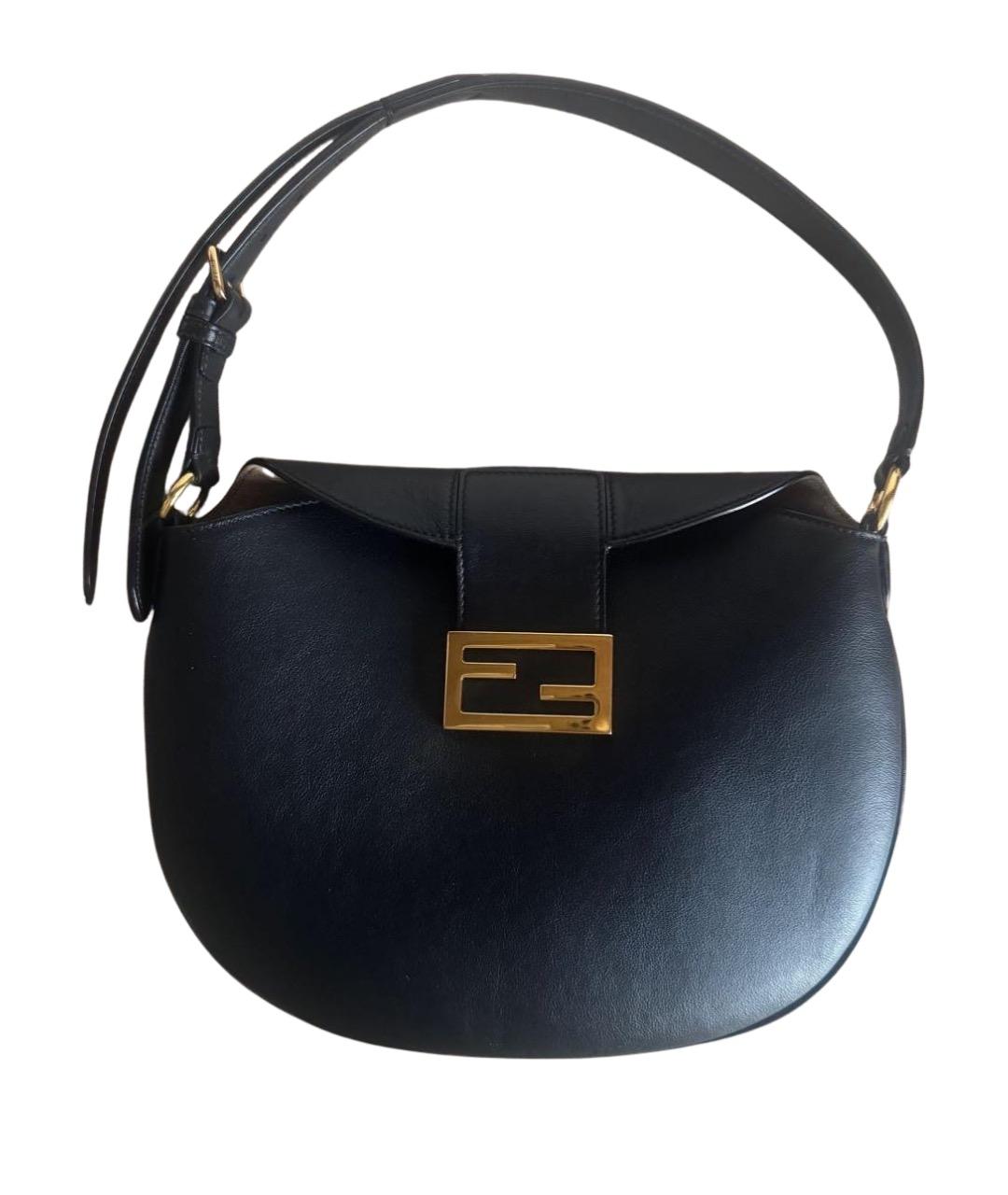 FENDI Черная кожаная сумка через плечо, фото 1