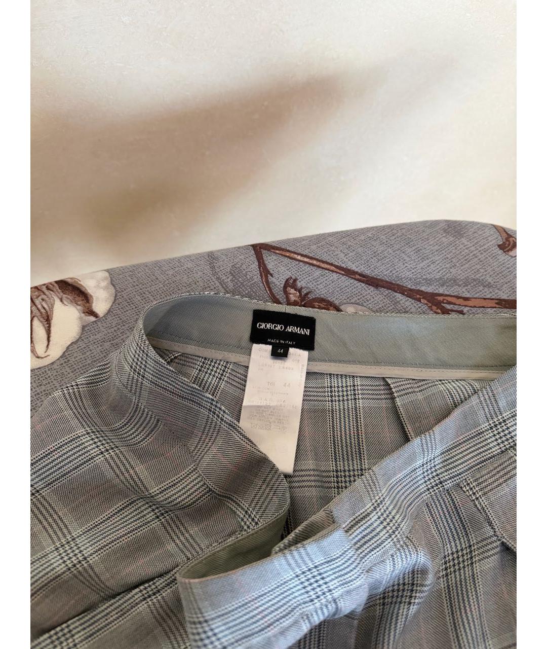 GIORGIO ARMANI Серые прямые брюки, фото 5