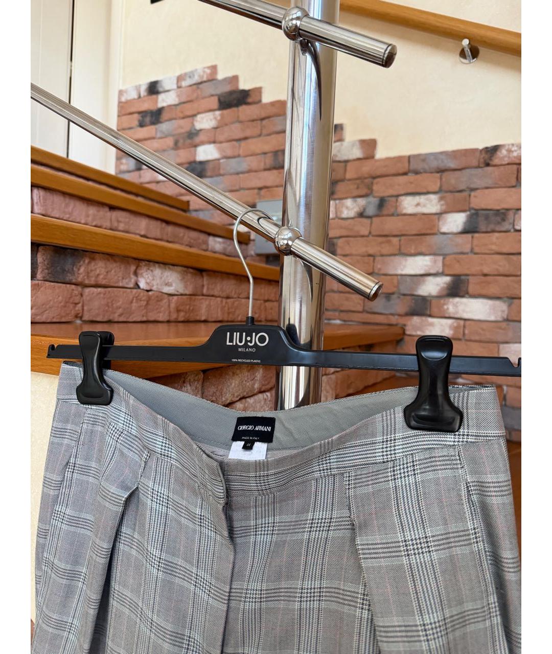 GIORGIO ARMANI Серые прямые брюки, фото 3