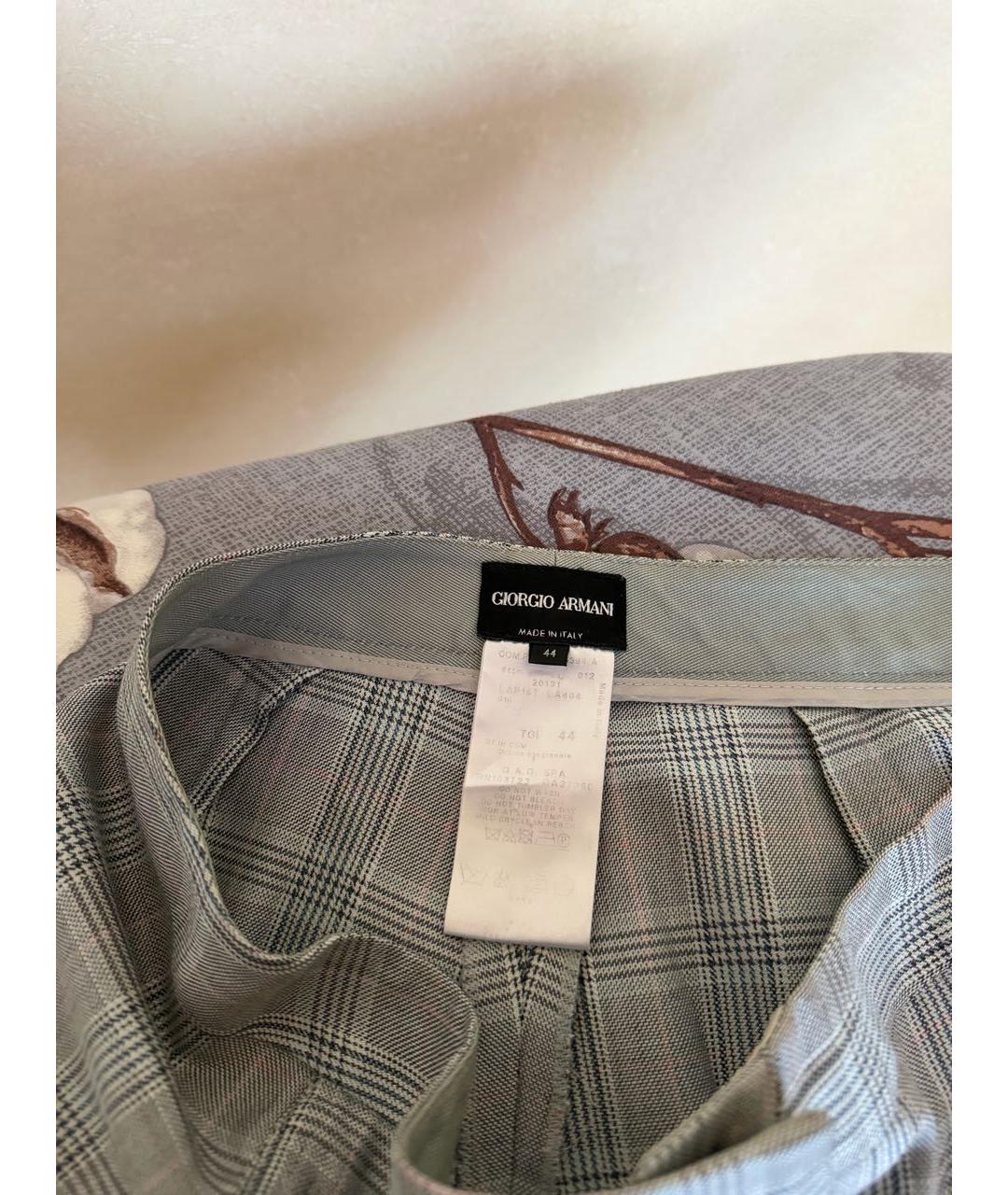 GIORGIO ARMANI Серые прямые брюки, фото 7