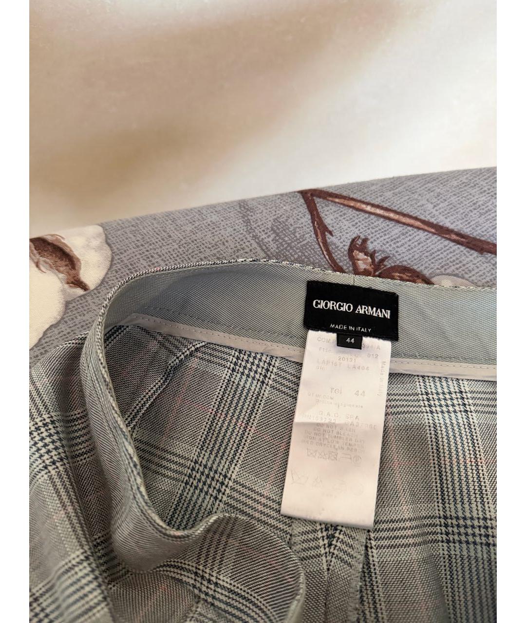 GIORGIO ARMANI Серые прямые брюки, фото 6