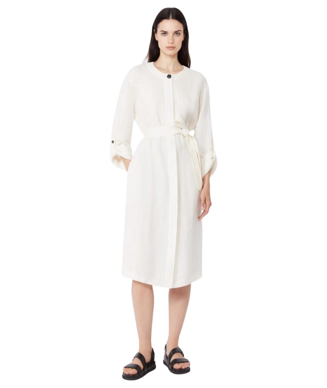 MAX MARA STUDIO Белое льняное повседневное платье, фото 1