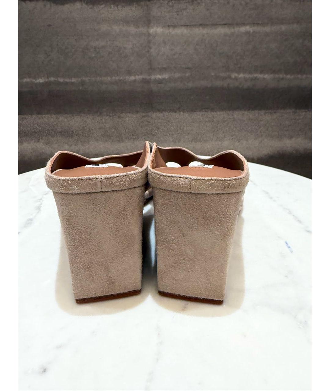 ALAIA Бежевые замшевые мюли, фото 4