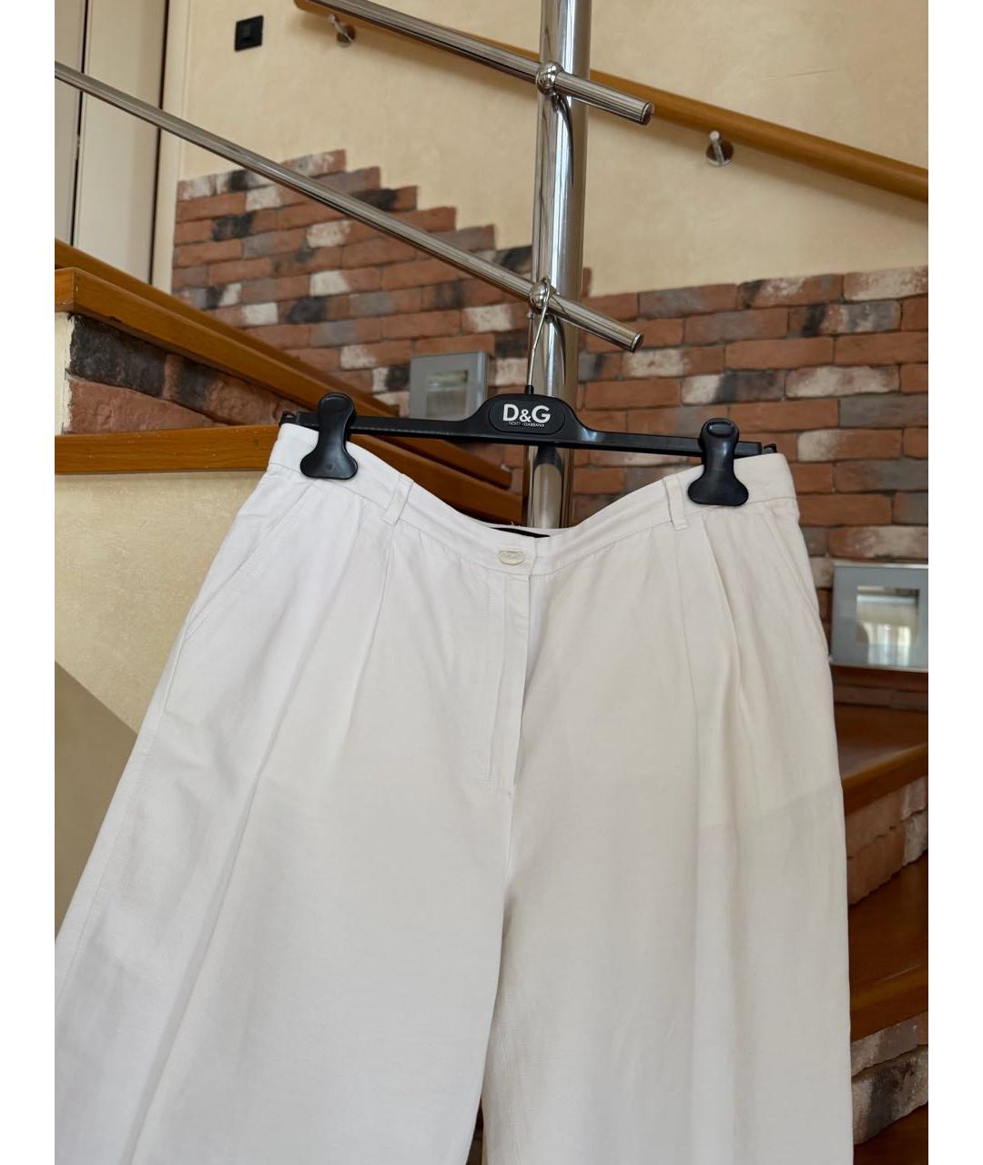 DOLCE&GABBANA Белые прямые брюки, фото 2