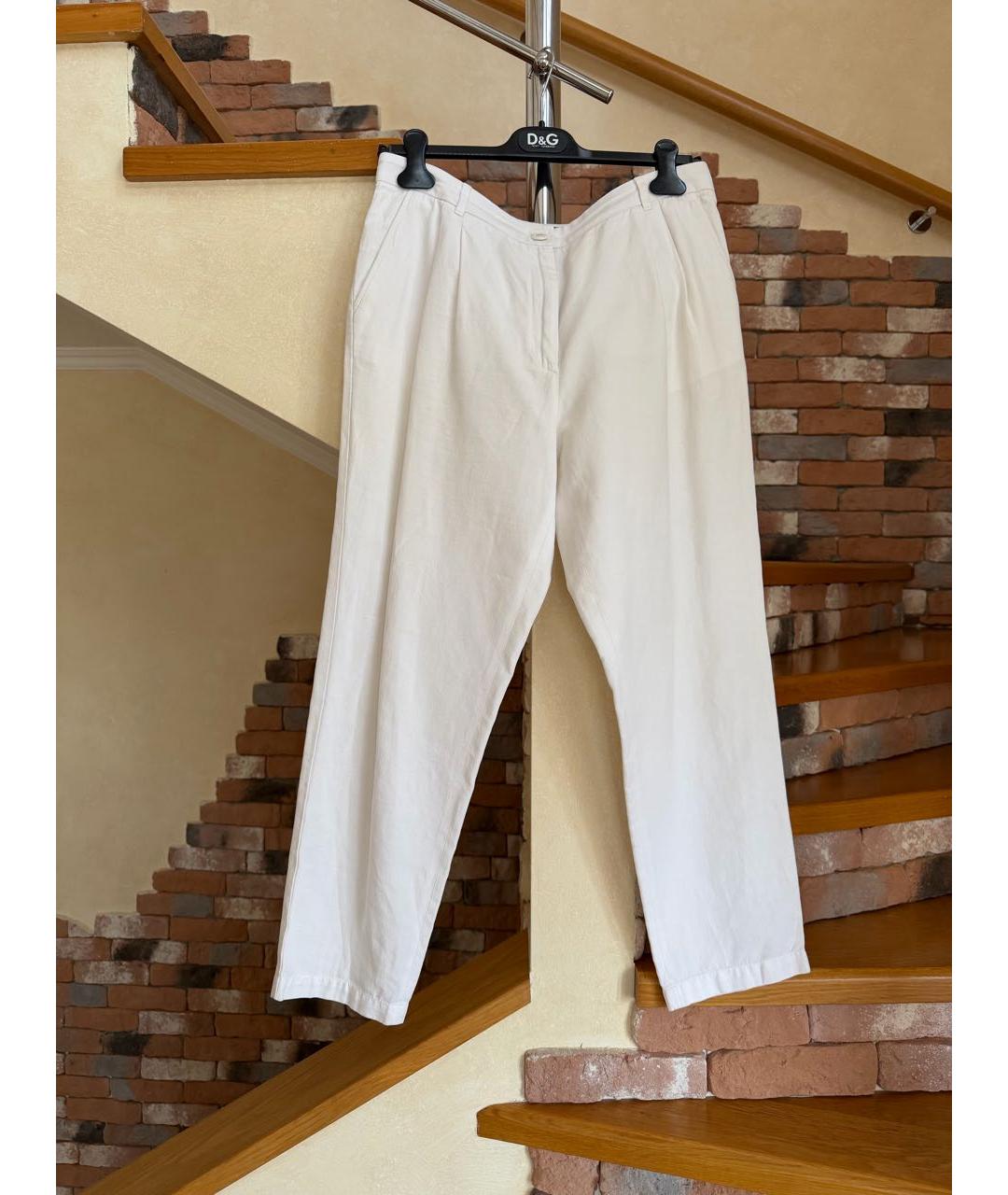 DOLCE&GABBANA Белые прямые брюки, фото 5