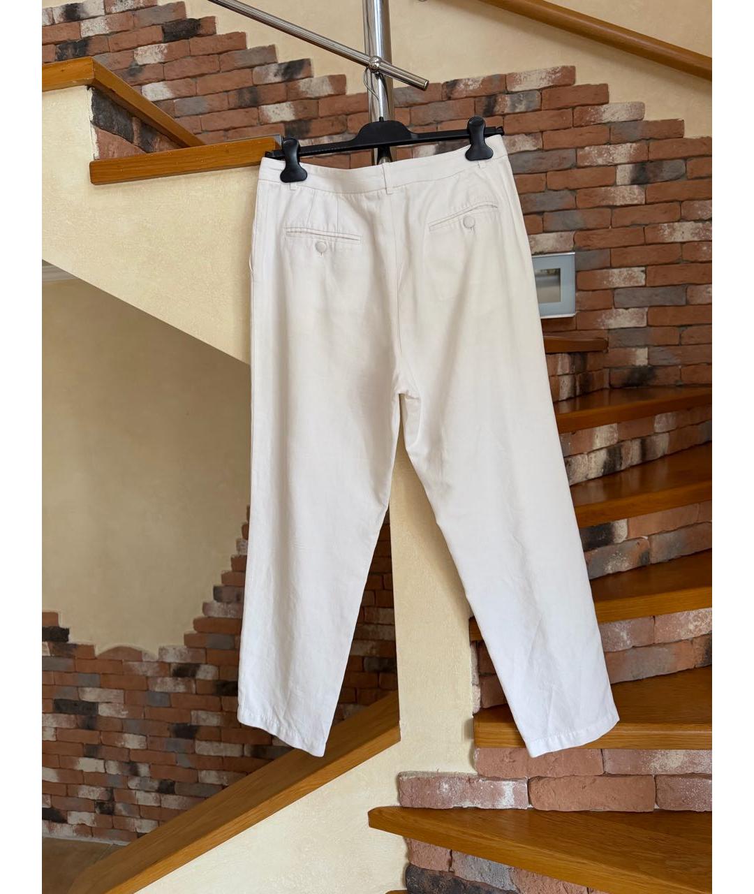 DOLCE&GABBANA Белые прямые брюки, фото 3