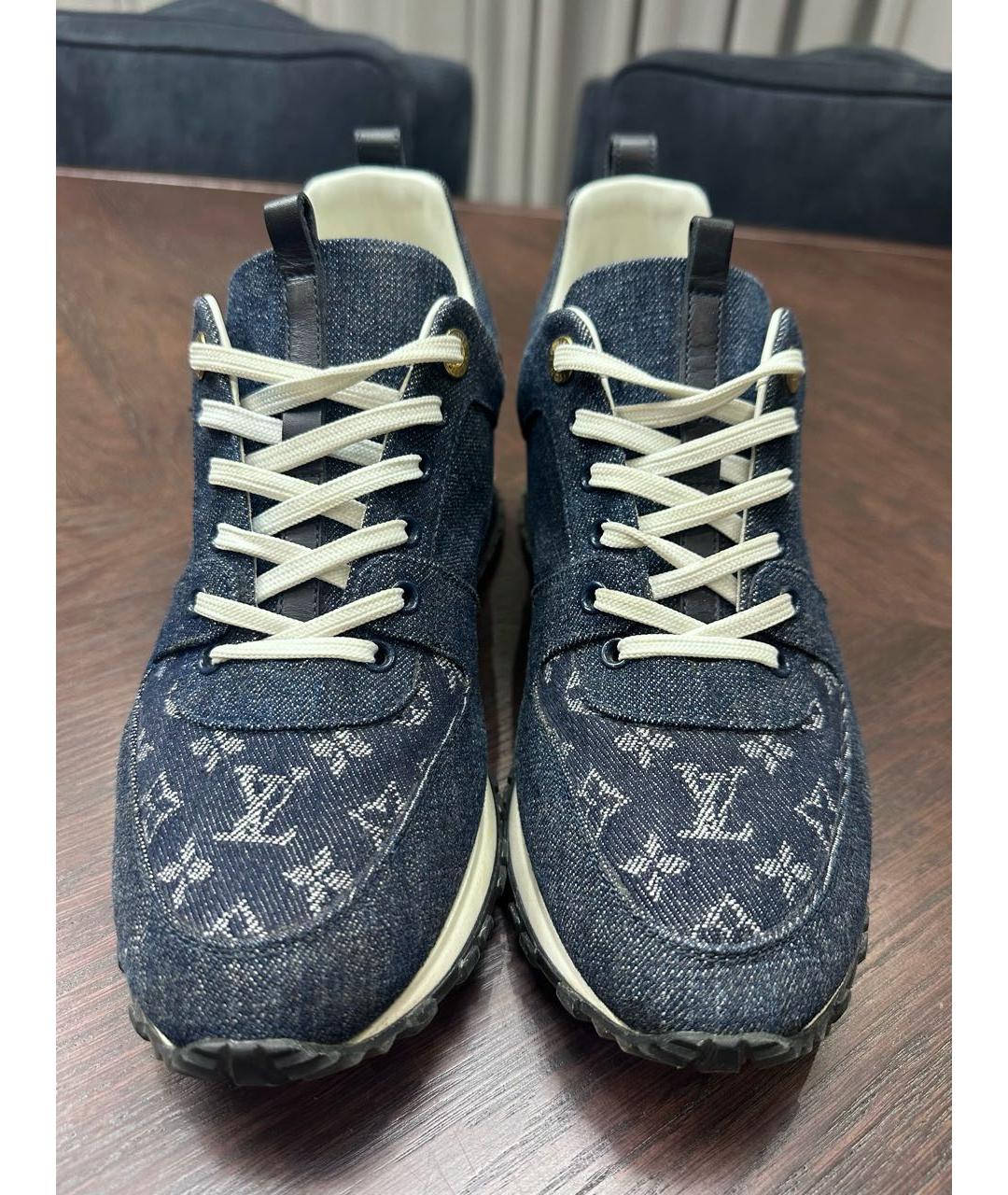 LOUIS VUITTON Синие текстильные кроссовки, фото 2