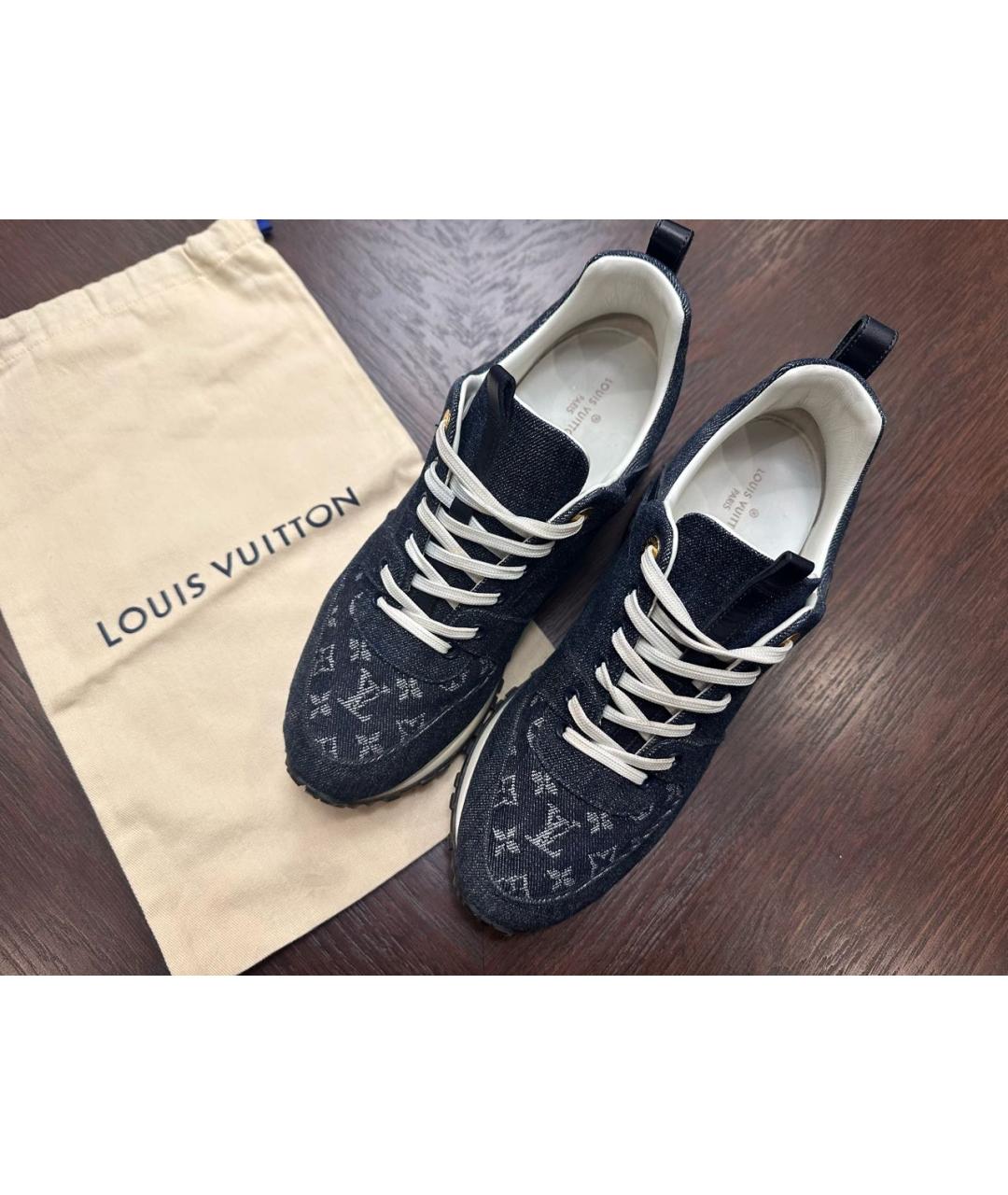 LOUIS VUITTON Синие текстильные кроссовки, фото 3