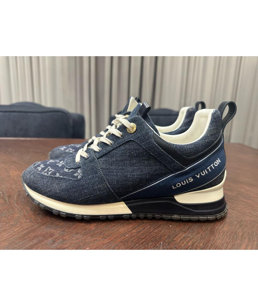 LOUIS VUITTON Синие текстильные кроссовки, фото 4