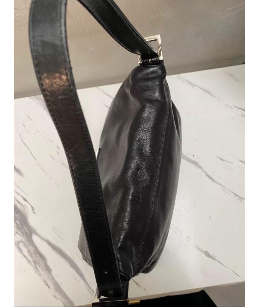 FENDI Черная кожаная сумка через плечо, фото 4