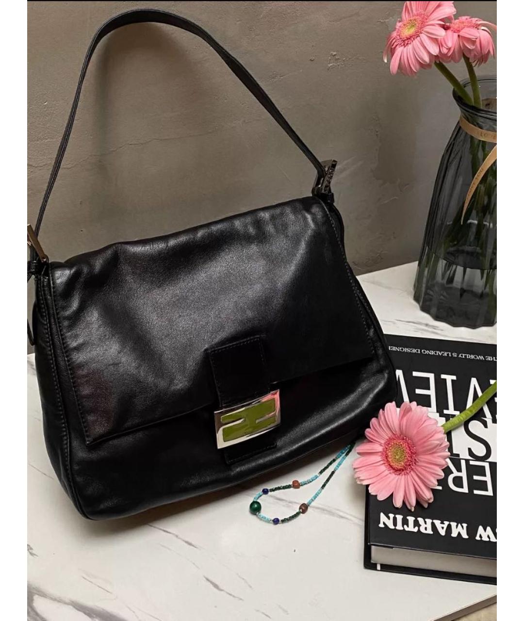 FENDI Черная кожаная сумка через плечо, фото 2