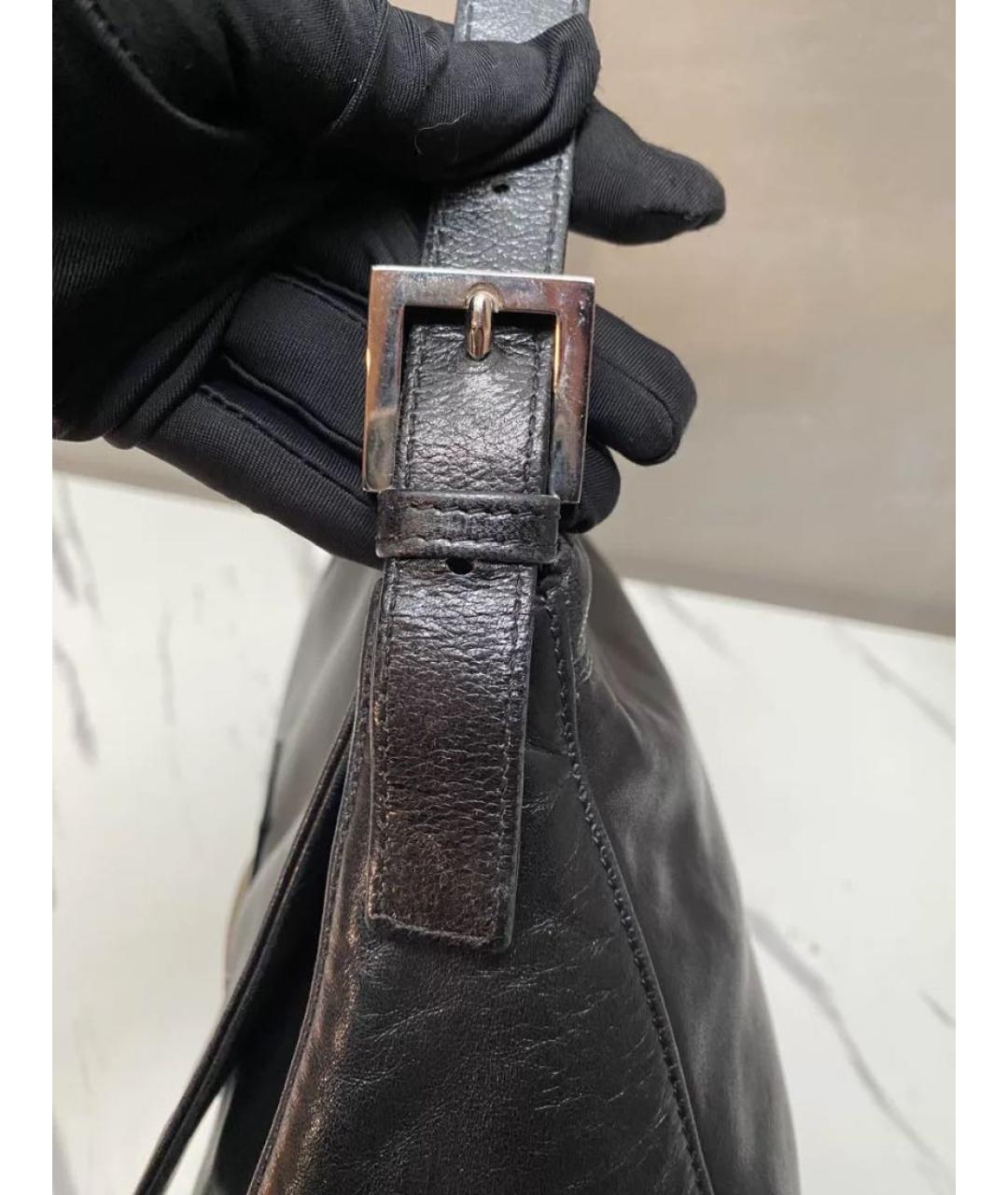 FENDI Черная кожаная сумка через плечо, фото 6