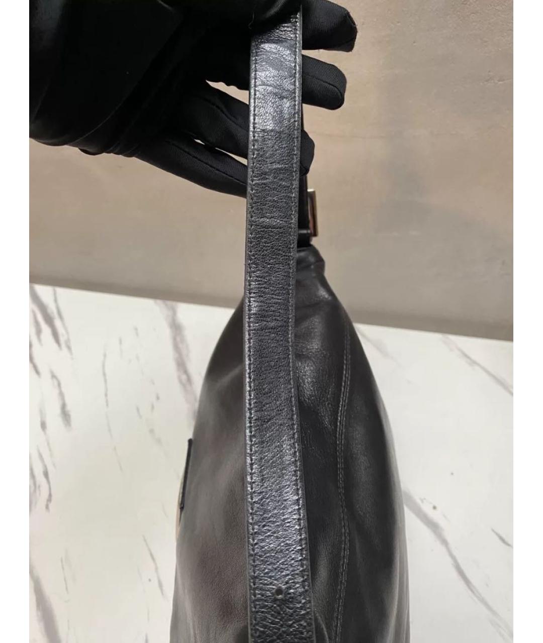 FENDI Черная кожаная сумка через плечо, фото 7