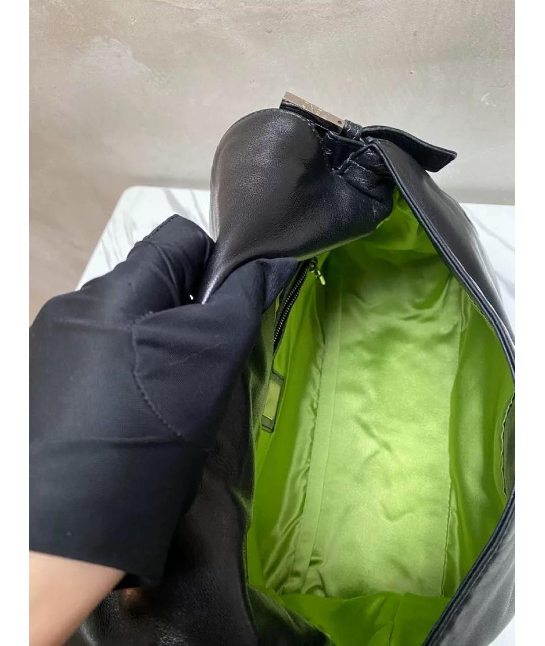 FENDI Черная кожаная сумка через плечо, фото 8