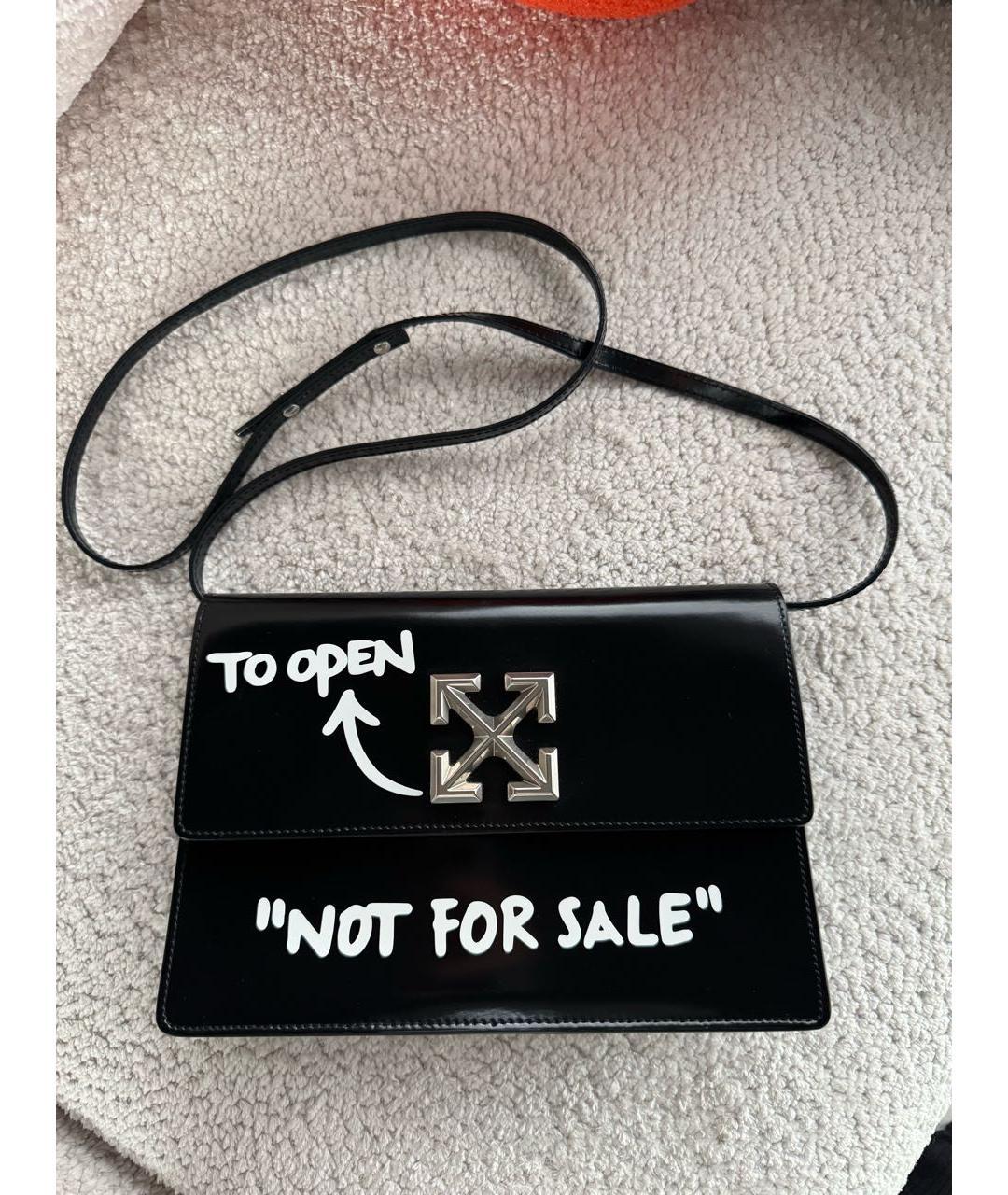 OFF-WHITE Черная кожаная сумка через плечо, фото 9