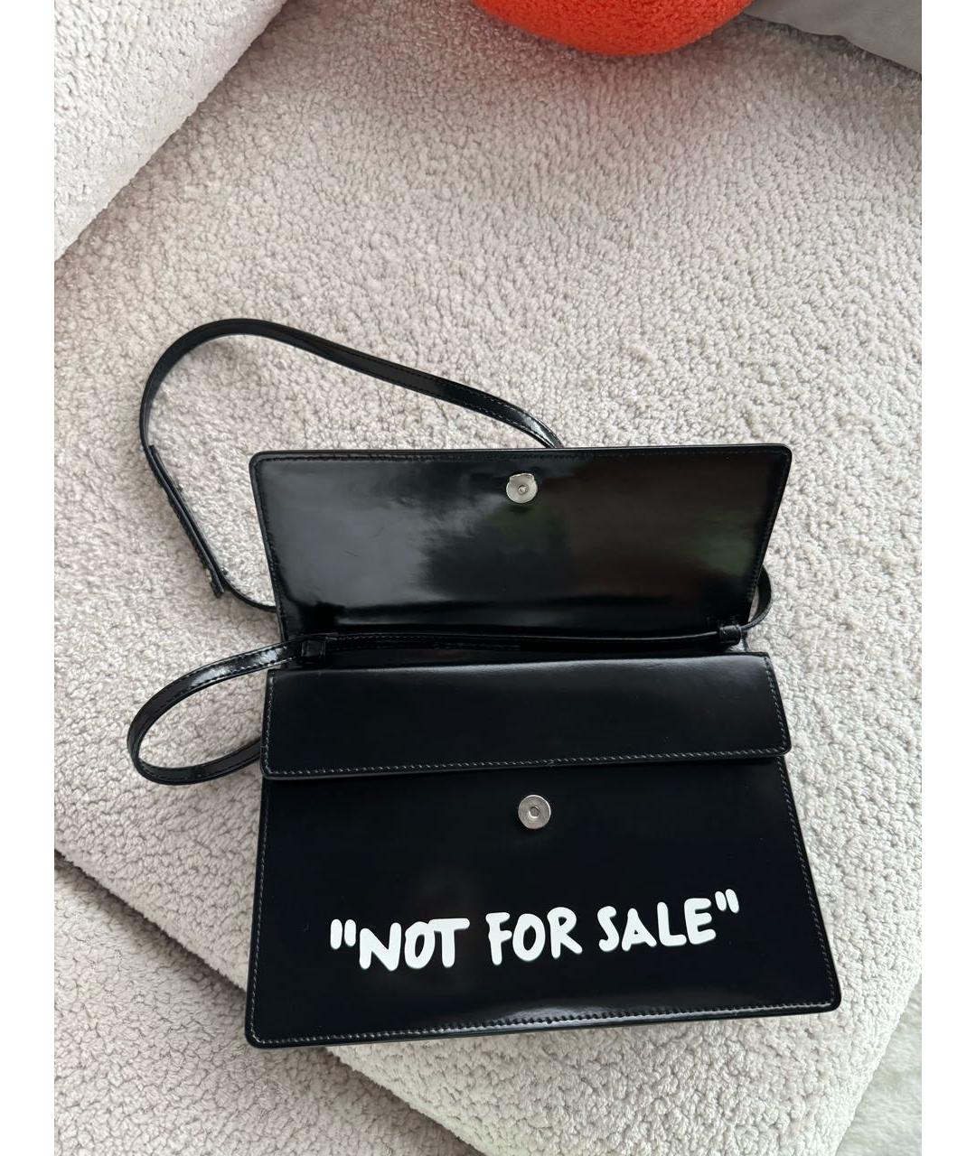 OFF-WHITE Черная кожаная сумка через плечо, фото 4