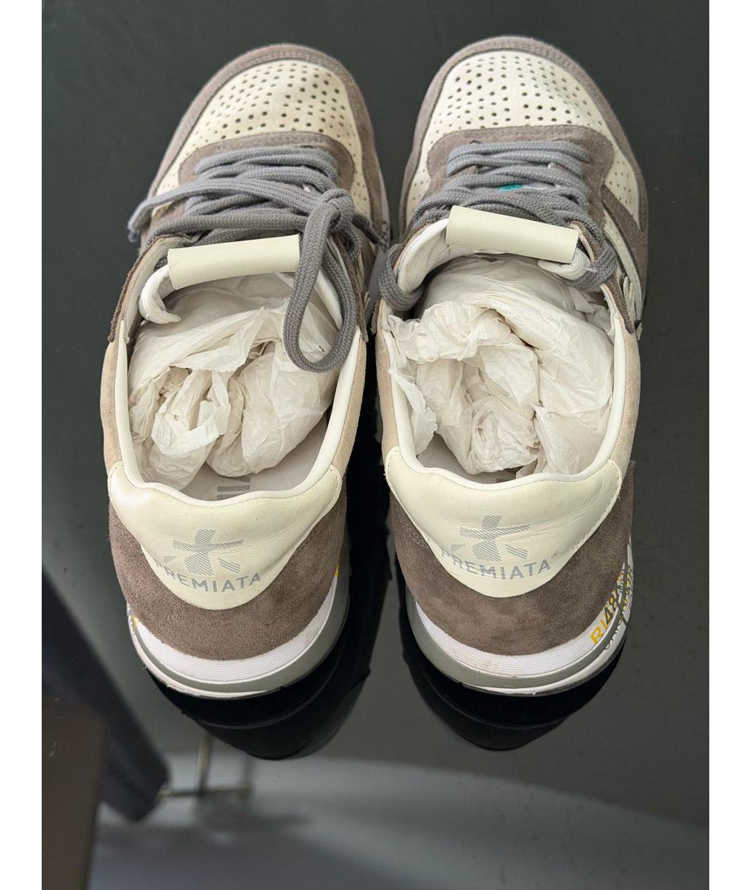 PREMIATA Серые замшевые низкие кроссовки / кеды, фото 3