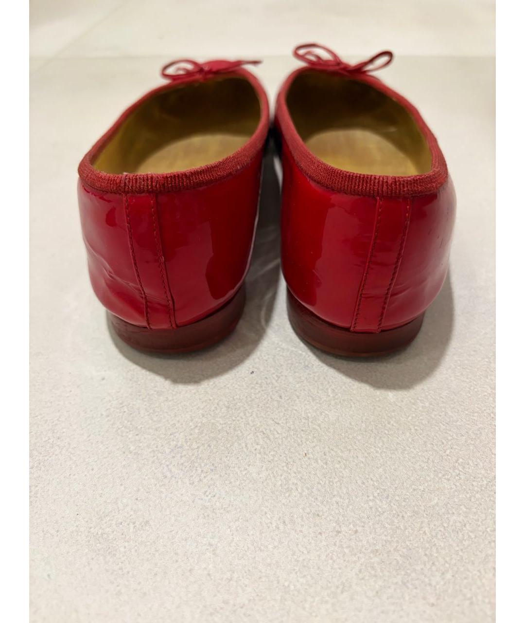 CHANEL Красные балетки из лакированной кожи, фото 5