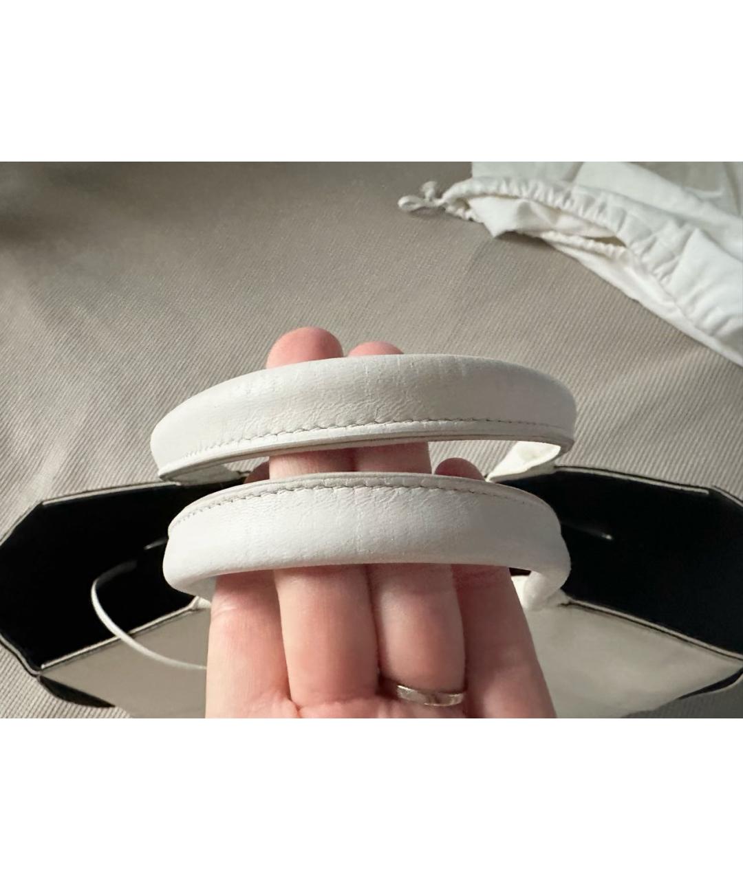 BOTTEGA VENETA Белая кожаная сумка тоут, фото 7