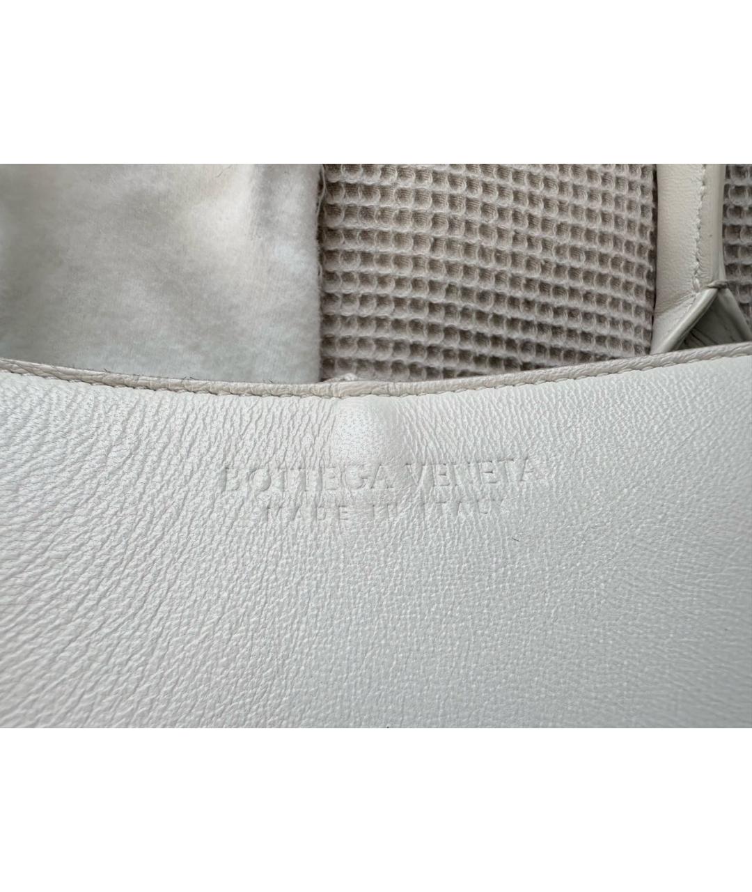 BOTTEGA VENETA Белая кожаная сумка тоут, фото 6