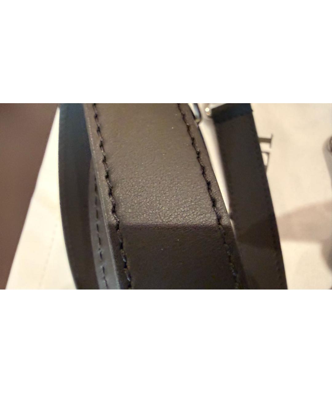 LOUIS VUITTON Черный кожаный ремень, фото 3