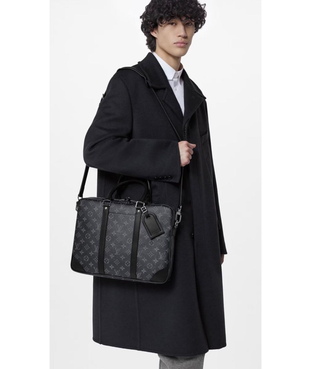 LOUIS VUITTON Черный кожаный ремень, фото 6