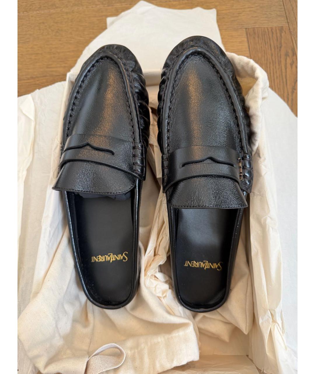 SAINT LAURENT Черные кожаные лоферы, фото 4