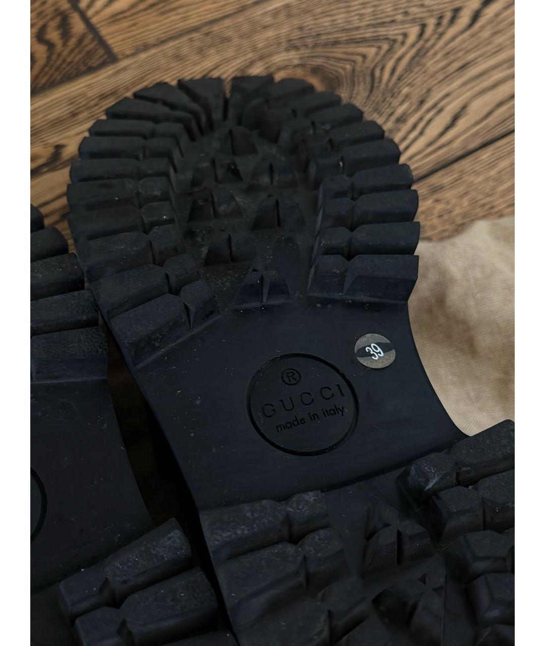 GUCCI Черные кожаные лоферы, фото 6