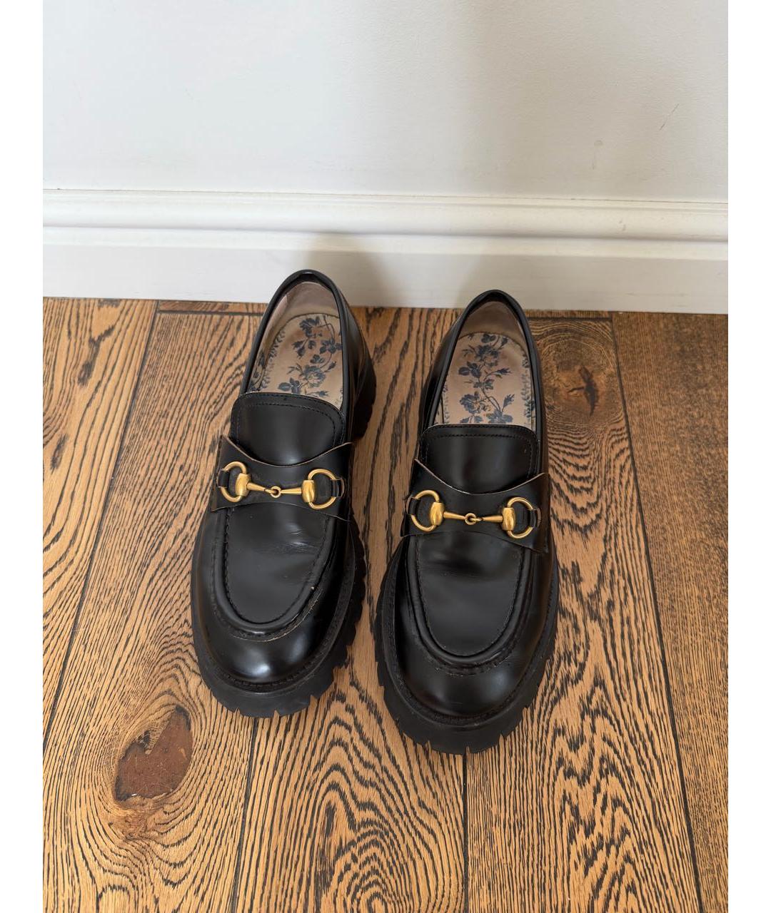 GUCCI Черные кожаные лоферы, фото 2