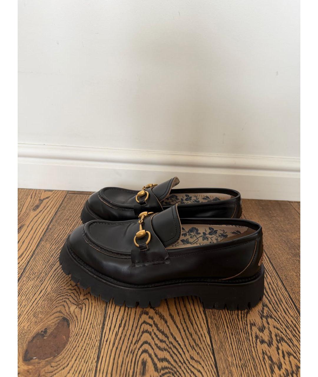 GUCCI Черные кожаные лоферы, фото 9