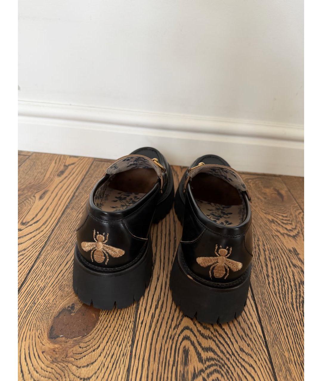 GUCCI Черные кожаные лоферы, фото 4