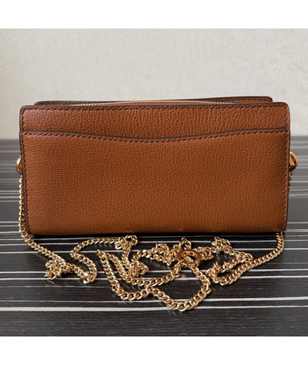 MICHAEL KORS Коричневая кожаная сумка через плечо, фото 3