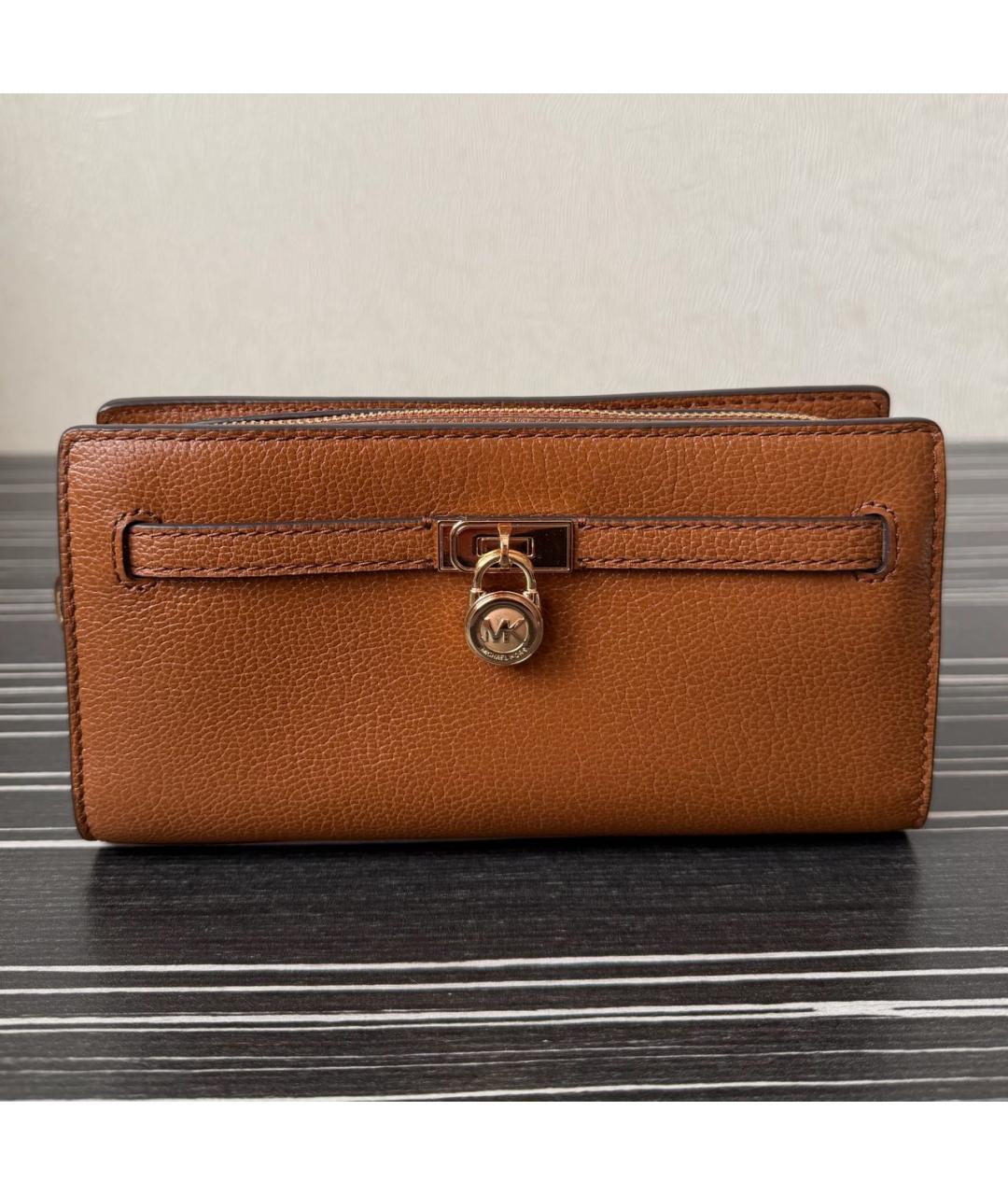 MICHAEL KORS Коричневая кожаная сумка через плечо, фото 7